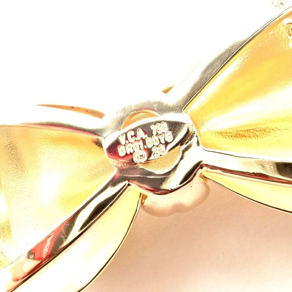 Rare! Authentic Van Cleef & Arpels 18k Yellow Gold Bow Design Pin Brooch - Picture 8 of 11